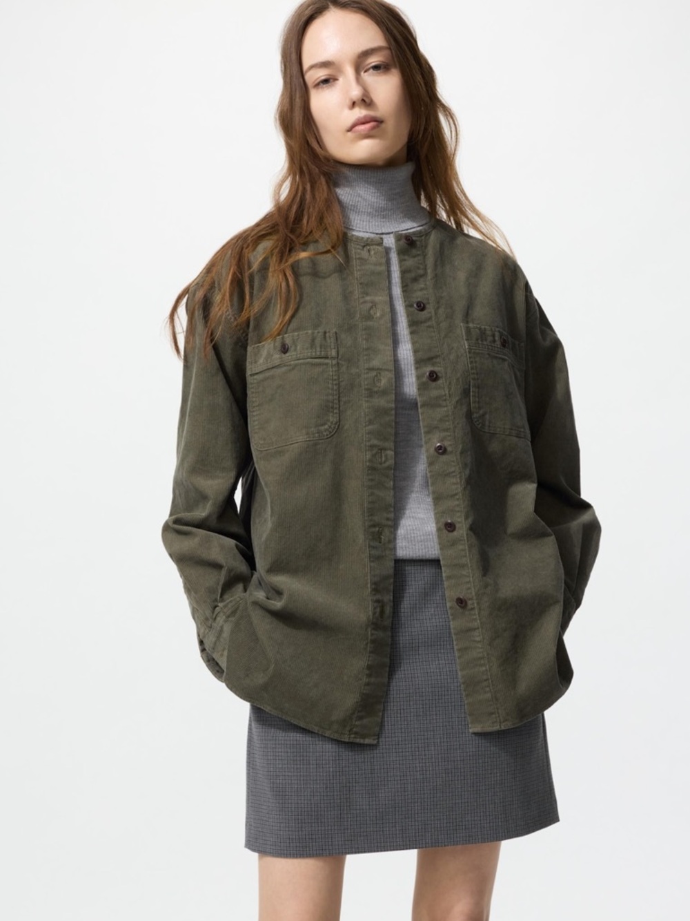 NWT Uniqlo Corduroy Long Shirt Jacket in size S